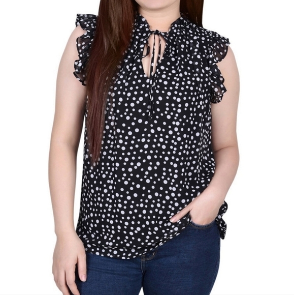 Notations Black and White Polka-dot Shirt Size XXL - Picture 1 of 5
